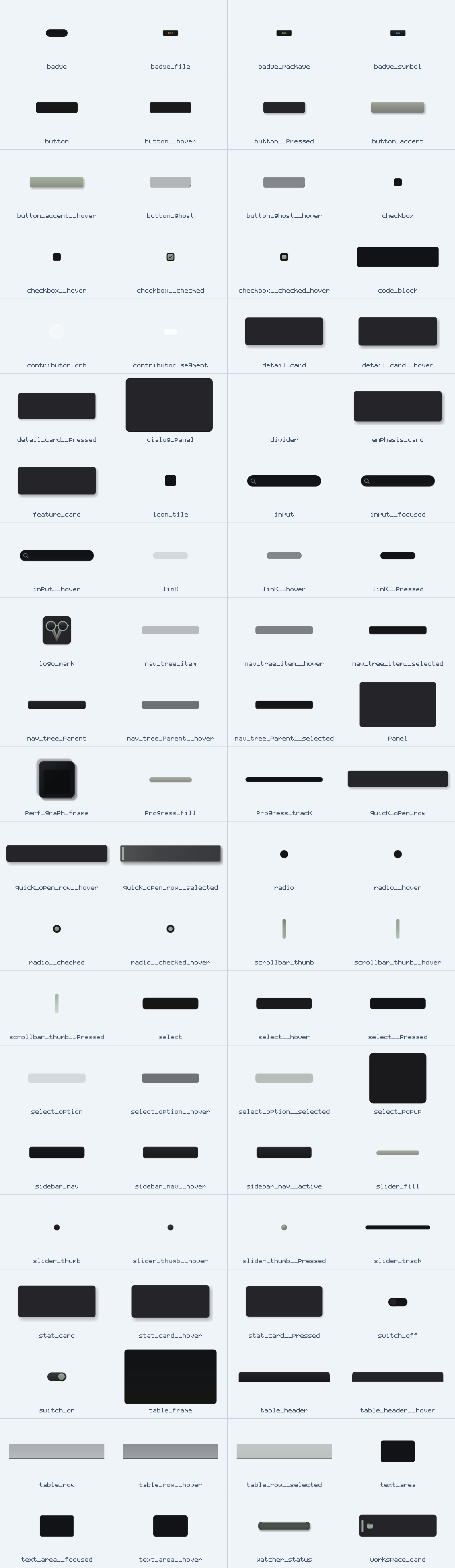 Generated MVG dark contact sheet